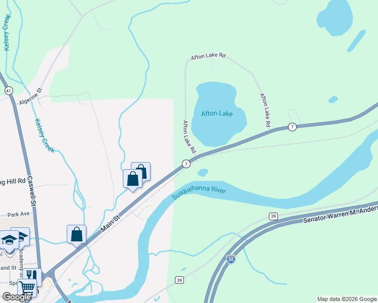 map of restaurants, bars, coffee shops, grocery stores, and more near 137 Afton Lake Rd in Afton