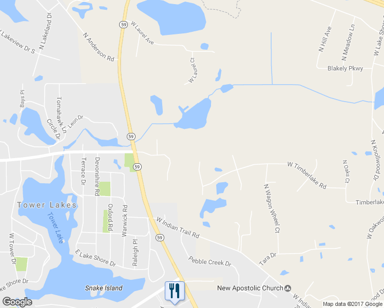 map of restaurants, bars, coffee shops, grocery stores, and more near 25676 Canyon Creek Court in Barrington