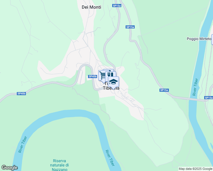 map of restaurants, bars, coffee shops, grocery stores, and more near 1 Via Trieste in Torrita Tiberina