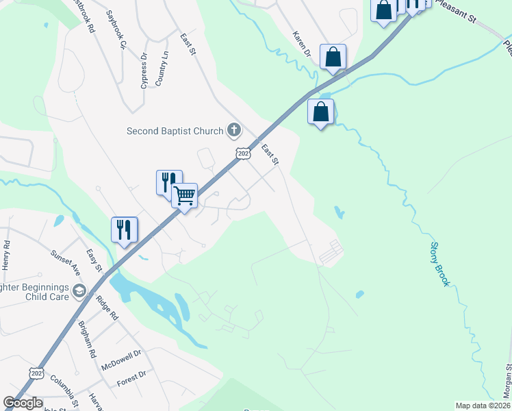 map of restaurants, bars, coffee shops, grocery stores, and more near 62 Hadley Village Road in South Hadley
