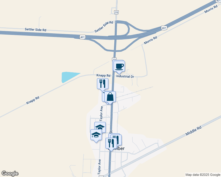 map of restaurants, bars, coffee shops, grocery stores, and more near 6119 Main Street in Comber