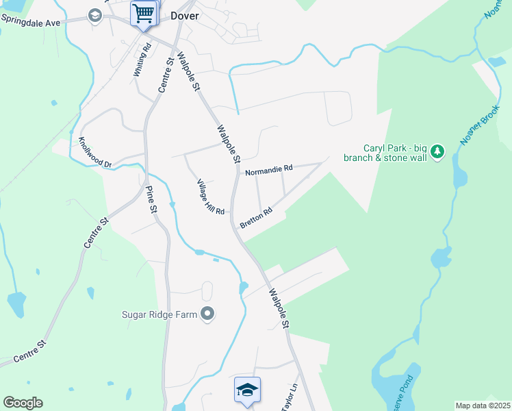 map of restaurants, bars, coffee shops, grocery stores, and more near 9 Picardy Lane in Dover