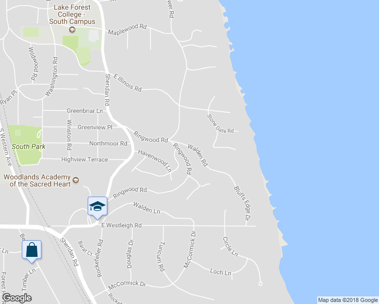 map of restaurants, bars, coffee shops, grocery stores, and more near 1045 Walden Road in Lake Forest