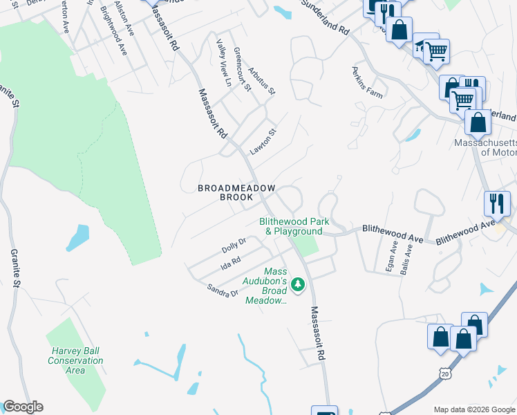 map of restaurants, bars, coffee shops, grocery stores, and more near 3 Echo Street in Worcester