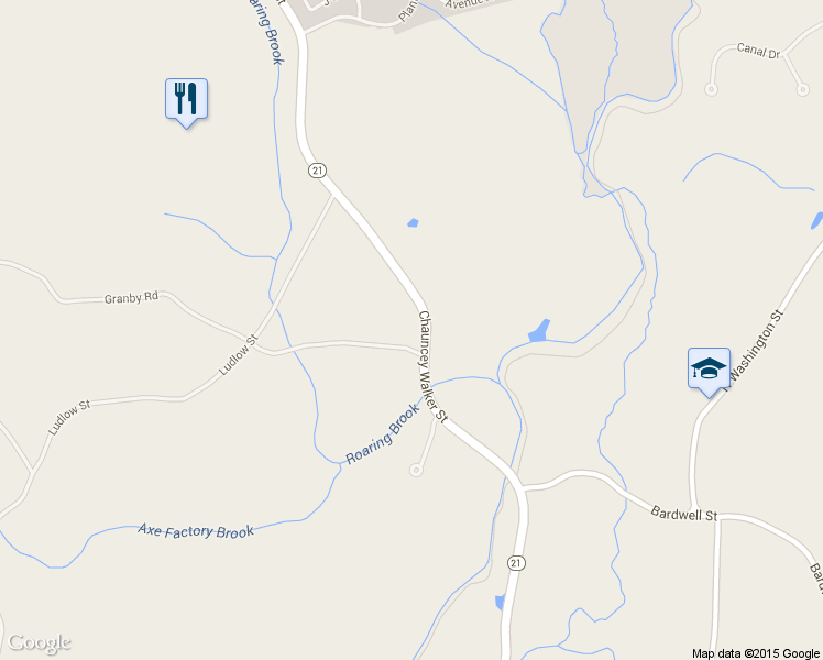 map of restaurants, bars, coffee shops, grocery stores, and more near 440 Chauncey Walker Street in Belchertown