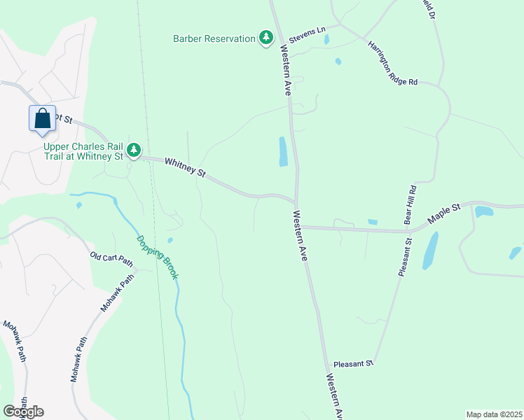 map of restaurants, bars, coffee shops, grocery stores, and more near 7 Whitney Drive in Sherborn