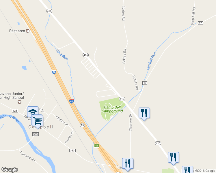 map of restaurants, bars, coffee shops, grocery stores, and more near Colonial Circle in Campbell