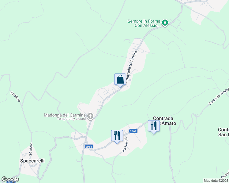 map of restaurants, bars, coffee shops, grocery stores, and more near 52 Contrada San Amato in Sant'Amato-nasuti