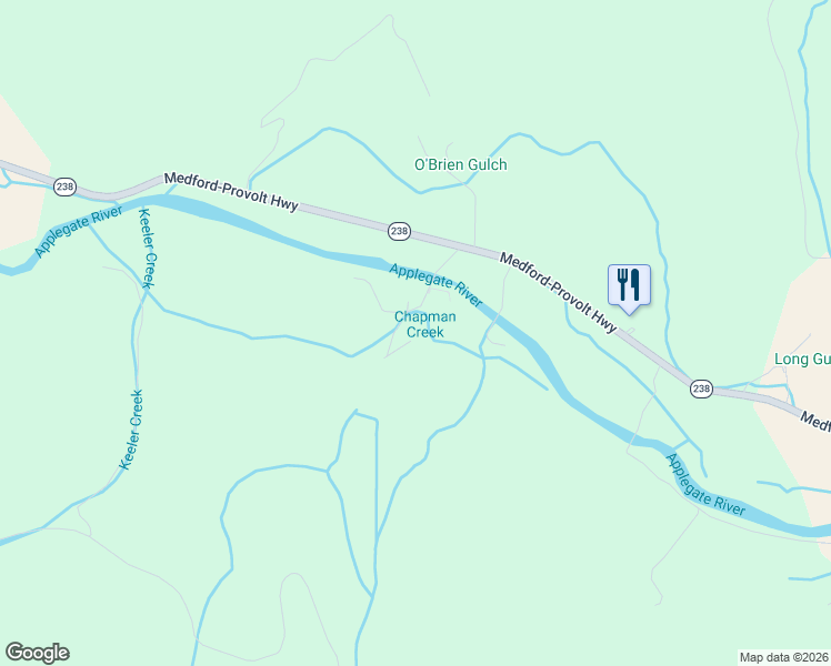 map of restaurants, bars, coffee shops, grocery stores, and more near 11777 Highway 238 in Jacksonville