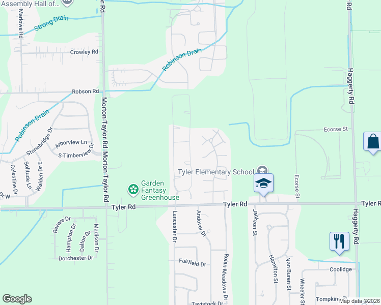 map of restaurants, bars, coffee shops, grocery stores, and more near 8767 Hardwood Drive in Belleville