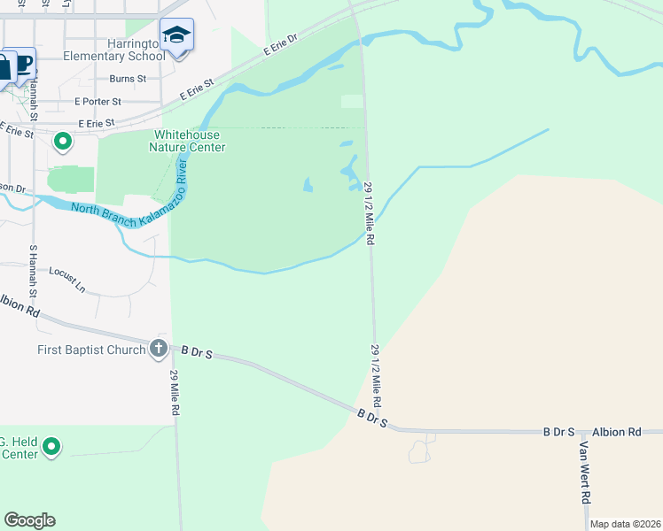 map of restaurants, bars, coffee shops, grocery stores, and more near 956 29 1/2 Mile Road in Albion
