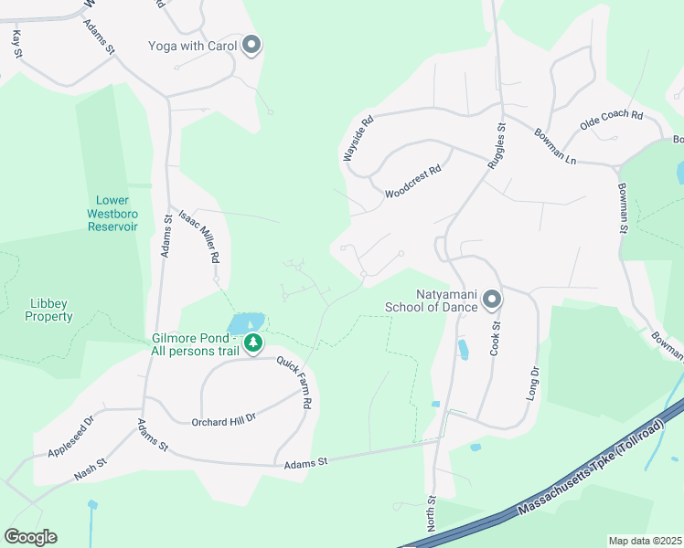map of restaurants, bars, coffee shops, grocery stores, and more near 4 McIntosh Court in Westborough