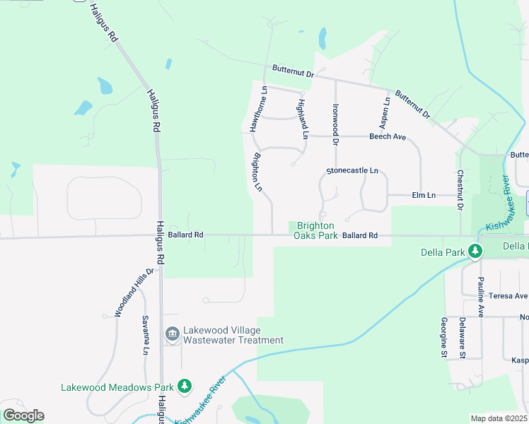 map of restaurants, bars, coffee shops, grocery stores, and more near 6211 Brighton Lane in Village of Lakewood