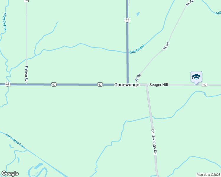 map of restaurants, bars, coffee shops, grocery stores, and more near 12541 U.S. 62 in Conewango Valley