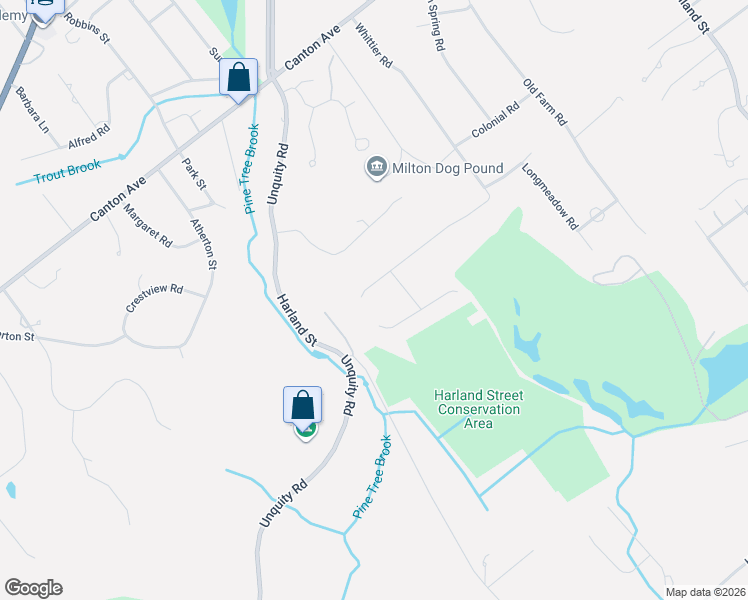 map of restaurants, bars, coffee shops, grocery stores, and more near 90 Countryside Lane in Milton