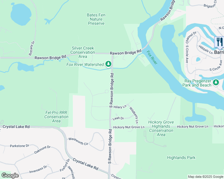map of restaurants, bars, coffee shops, grocery stores, and more near 6266 South Rawson Bridge Road in Cary