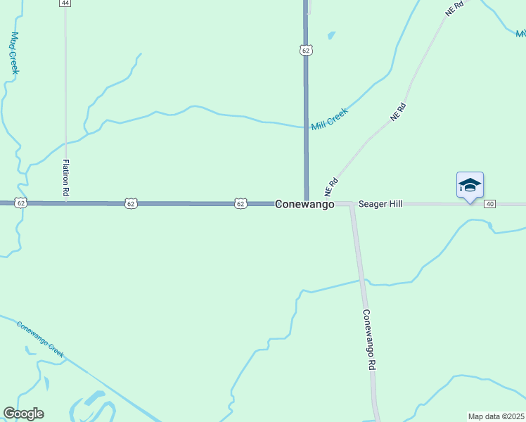 map of restaurants, bars, coffee shops, grocery stores, and more near 12541 U.S. 62 in Conewango Valley