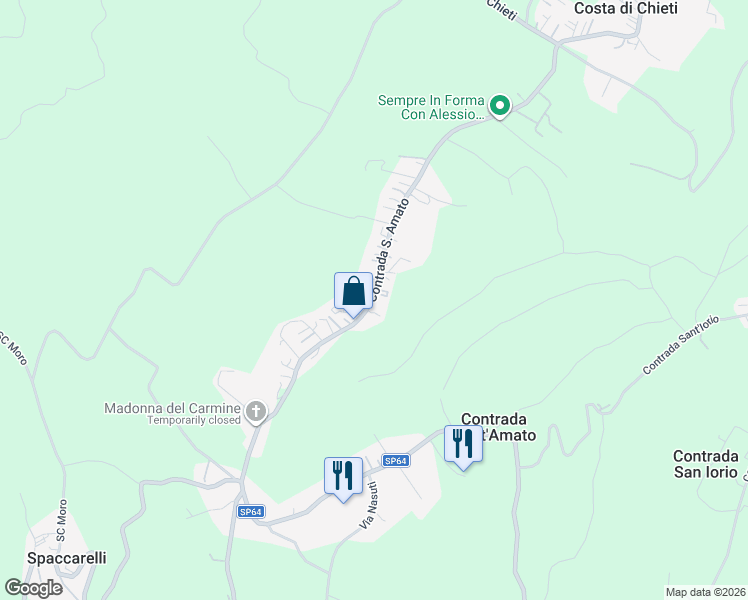map of restaurants, bars, coffee shops, grocery stores, and more near 86 Contrada San Amato in Sant'Amato-nasuti