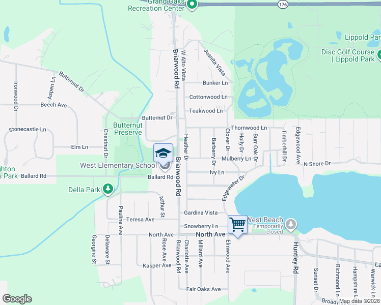 map of restaurants, bars, coffee shops, grocery stores, and more near 83 Woodbine Drive in Crystal Lake