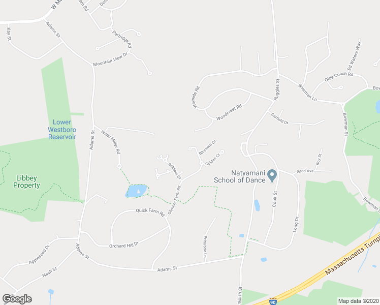 map of restaurants, bars, coffee shops, grocery stores, and more near 4 McIntosh Court in Westborough