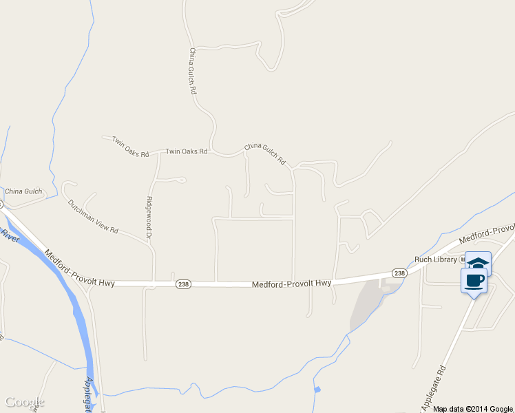 map of restaurants, bars, coffee shops, grocery stores, and more near 245 China Gulch Road in Jacksonville