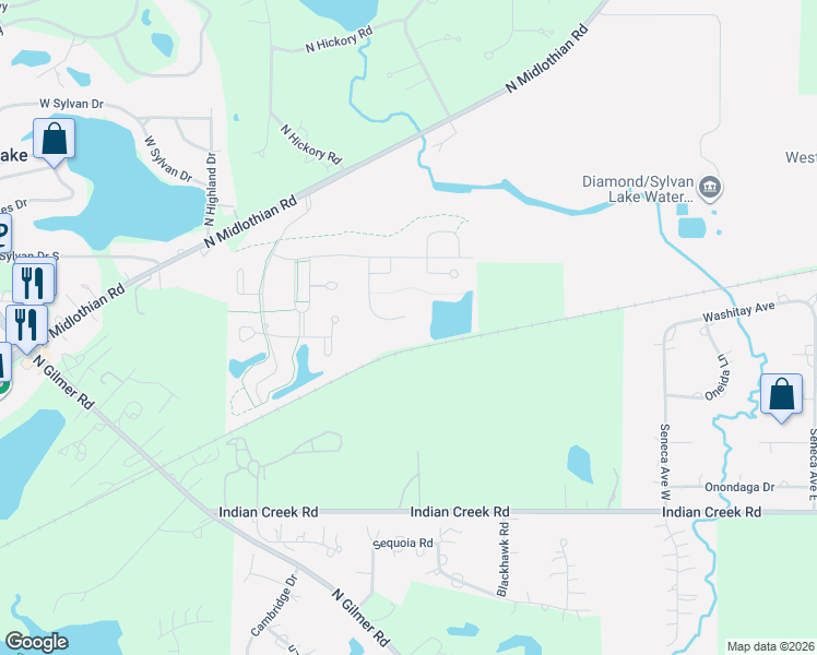 map of restaurants, bars, coffee shops, grocery stores, and more near 8134 Danneil Circle in Long Grove