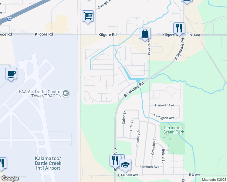 map of restaurants, bars, coffee shops, grocery stores, and more near 5406 Deadwood Drive East in Portage