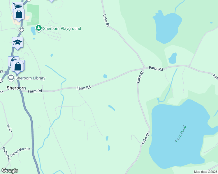 map of restaurants, bars, coffee shops, grocery stores, and more near 70 Farm Road in Sherborn