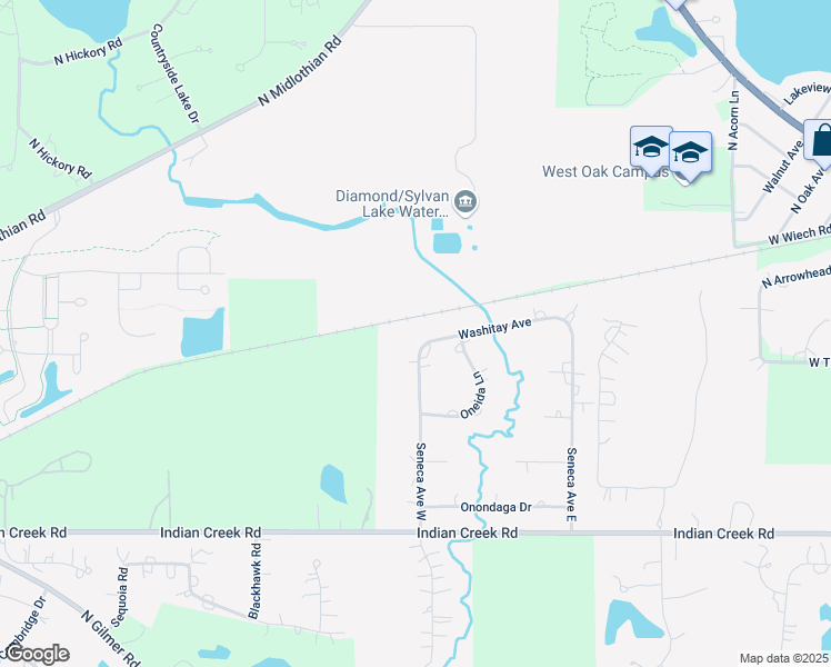 map of restaurants, bars, coffee shops, grocery stores, and more near 53 Seneca Avenue West in Hawthorn Woods