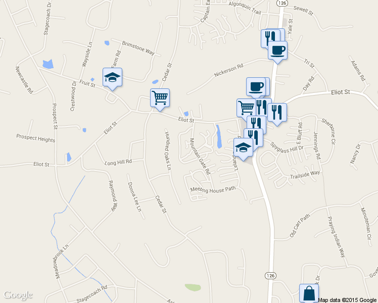 map of restaurants, bars, coffee shops, grocery stores, and more near 107 Mountain Gate Road in Ashland