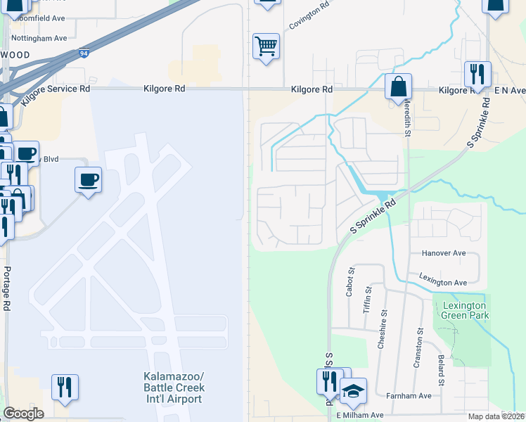 map of restaurants, bars, coffee shops, grocery stores, and more near 5380-5392 Deadwood Drive West in Portage