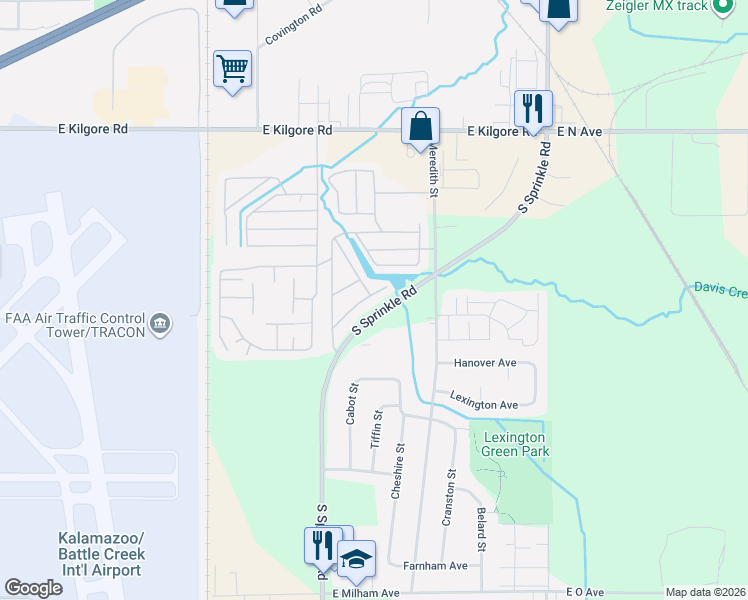 map of restaurants, bars, coffee shops, grocery stores, and more near 4226 Twin Terrace in Portage