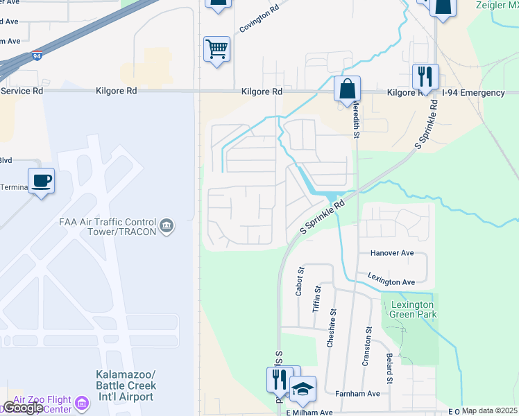 map of restaurants, bars, coffee shops, grocery stores, and more near 5300 Lookout Lane in Portage