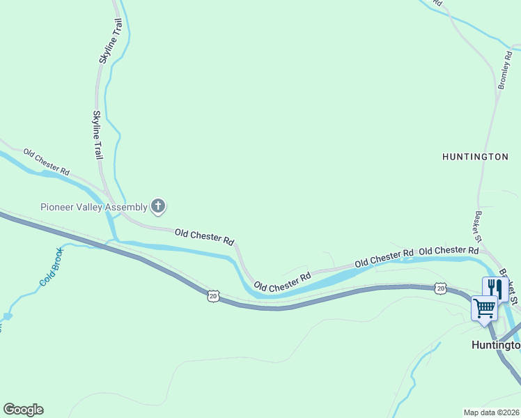 map of restaurants, bars, coffee shops, grocery stores, and more near 49 Old Chester Road in Huntington