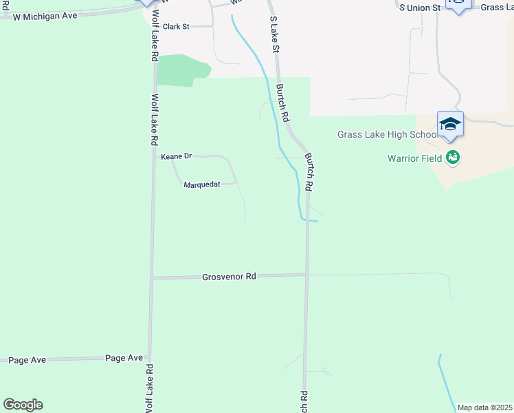 map of restaurants, bars, coffee shops, grocery stores, and more near 10568 Keane Drive in Grass Lake