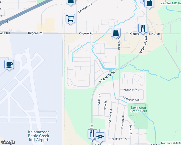 map of restaurants, bars, coffee shops, grocery stores, and more near 5246 Regay Court in Portage