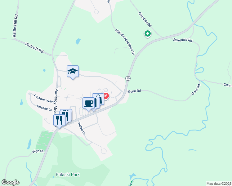map of restaurants, bars, coffee shops, grocery stores, and more near 114 College Highway in Southampton