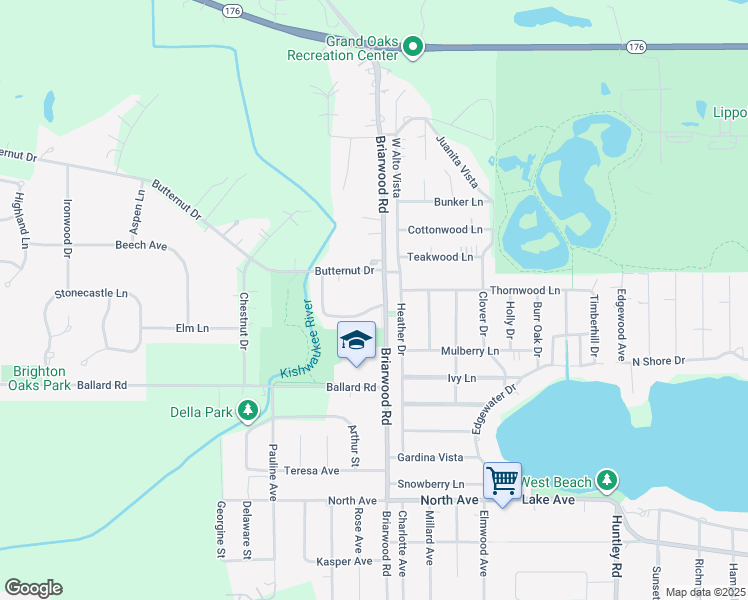 map of restaurants, bars, coffee shops, grocery stores, and more near 1460 Briarwood Circle in Crystal Lake