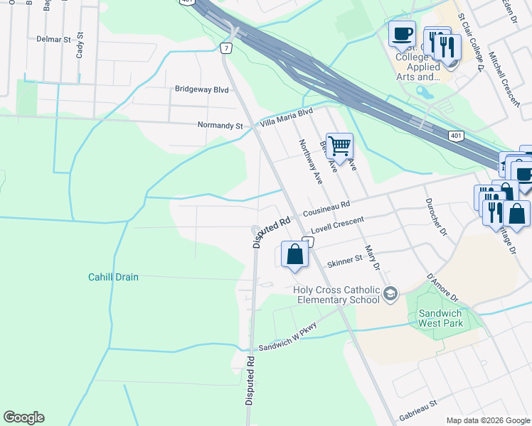map of restaurants, bars, coffee shops, grocery stores, and more near 6188 Silver Maple Road in LaSalle