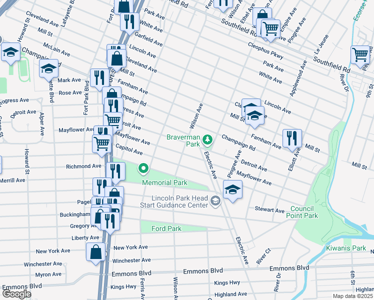 map of restaurants, bars, coffee shops, grocery stores, and more near 3025 Wilson Ave in Lincoln Park