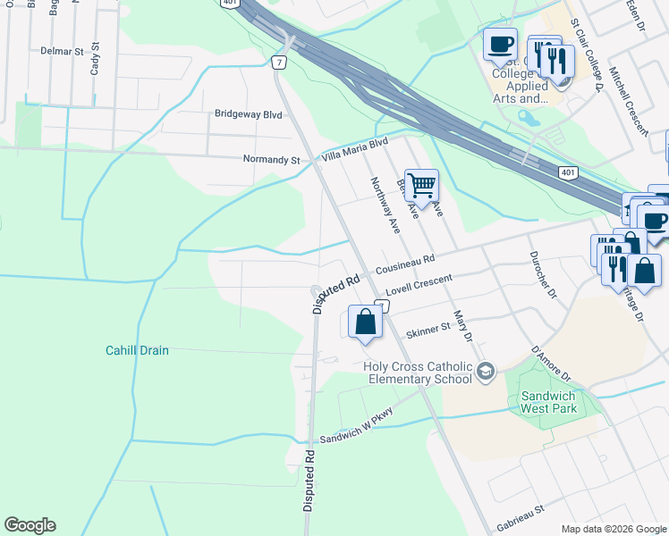 map of restaurants, bars, coffee shops, grocery stores, and more near 6188 Silver Maple Road in LaSalle