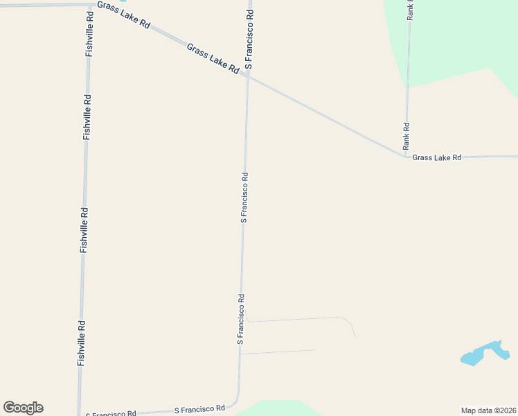 map of restaurants, bars, coffee shops, grocery stores, and more near 1500 South Francisco Road in Grass Lake