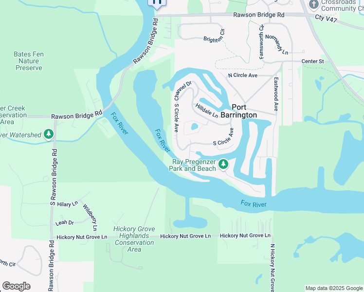 map of restaurants, bars, coffee shops, grocery stores, and more near 608 South Circle Avenue in Port Barrington