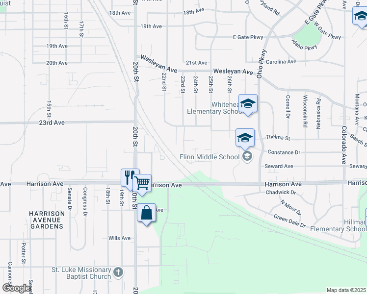 map of restaurants, bars, coffee shops, grocery stores, and more near 2702 Rudeen Close in Rockford