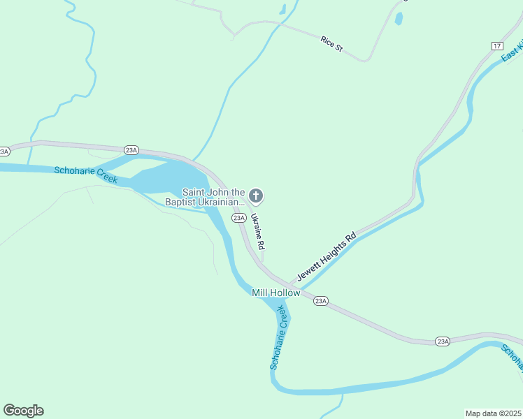 map of restaurants, bars, coffee shops, grocery stores, and more near 96 Ukraine Road in Hunter