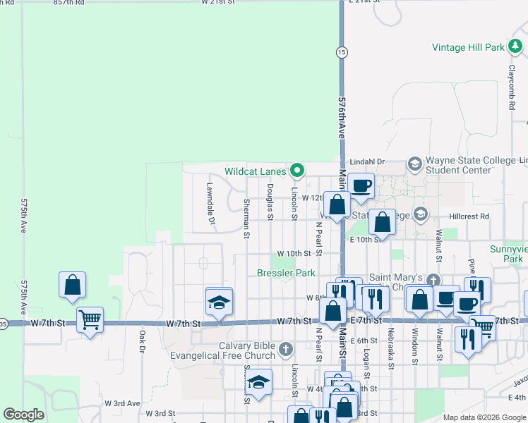 map of restaurants, bars, coffee shops, grocery stores, and more near 450-498 West 11th Street in Wayne