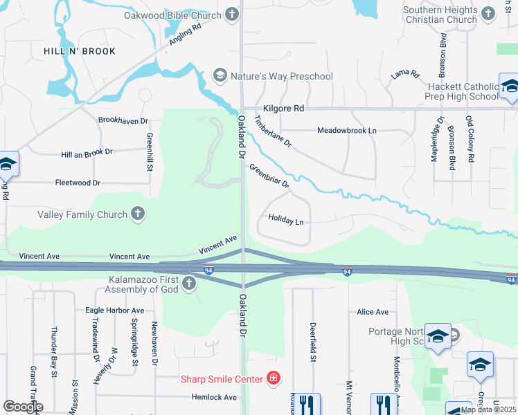 map of restaurants, bars, coffee shops, grocery stores, and more near 1909 Holiday Lane in Portage
