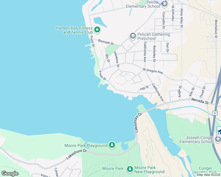 map of restaurants, bars, coffee shops, grocery stores, and more near 1200 Front Street in Klamath Falls