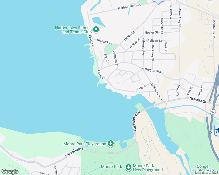 map of restaurants, bars, coffee shops, grocery stores, and more near 1200 Front Street in Klamath Falls