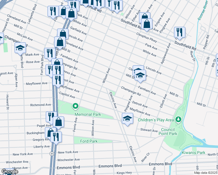 map of restaurants, bars, coffee shops, grocery stores, and more near 854 Progress Avenue in Lincoln Park